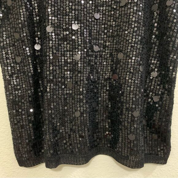 CHICO’S Sequins Tank Top Women’s Small Black. - Picture 4 of 10